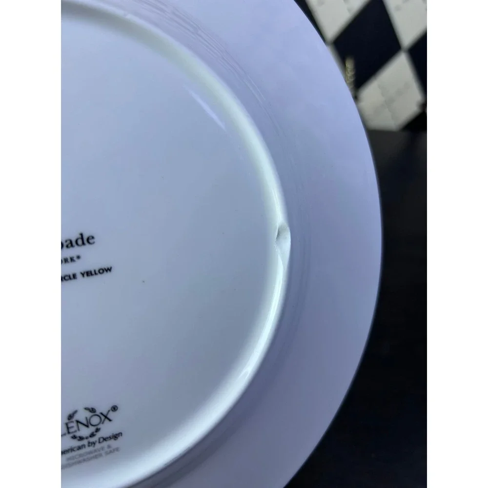 Set of 6 Kate Spade x Lenox Yellow Rutherford Circle Plates 9.5